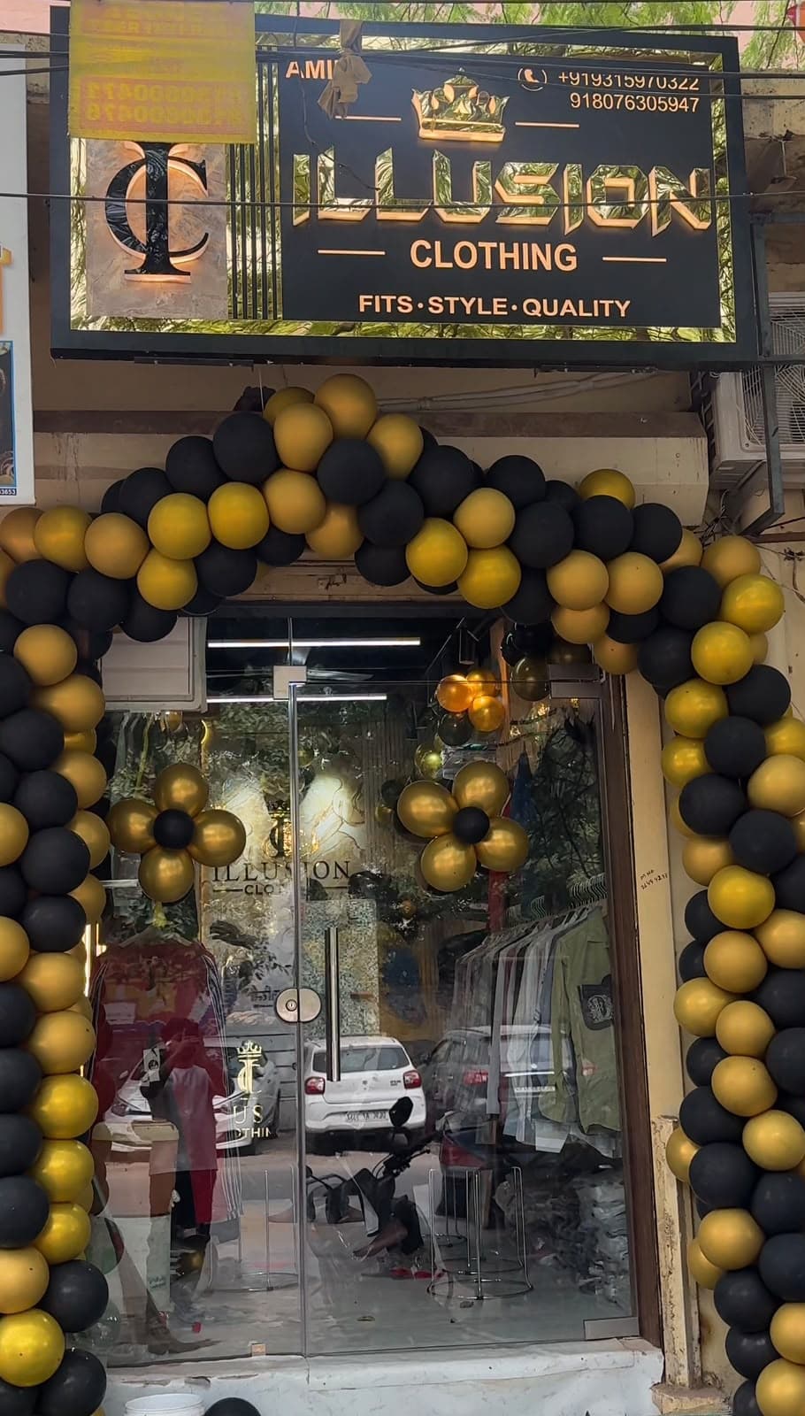 Illusion Clothing storefront and signboard in Udyog Nagar, Delhi